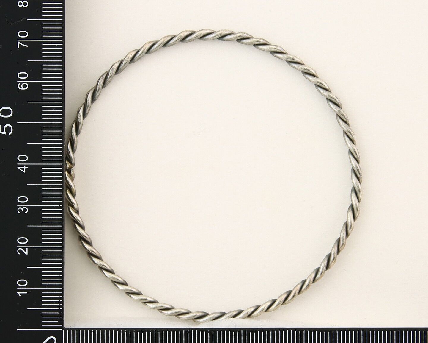 Navajo Bangle Bracelet 925 Silver Hand Stamped Twist Native American Artist C80s