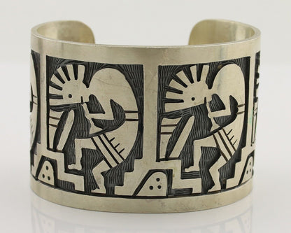 Navajo Kokopelli Bracelet 925 Silver Native American Artist Handmade C.80's