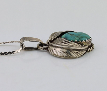 Navajo Turquoise Necklace 925 Silver Native American Artist C.80's
