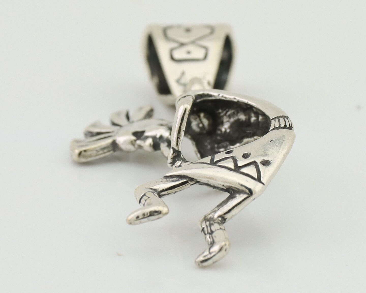 Navajo Kokopelli Pendant 925 Sterling Silver Artist Masha C.80's