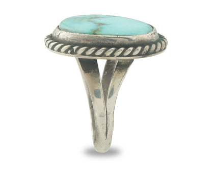 Vintage Navajo Ring 925 Sterling Authentic Santa Rita Turquoise Size 6.5
