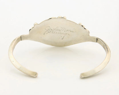 Navajo Cuff Bracelet Sterling Silver Authentic Pink Muscle Signed Justin Morris