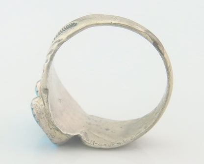 Navajo Ring Sterling Silver Authentic Vintage Turquoise Size 9.5