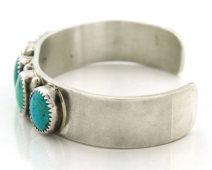 Navajo Cuff Bracelet 925 Sterling Silver Turquoise Vintage Signed C Jones