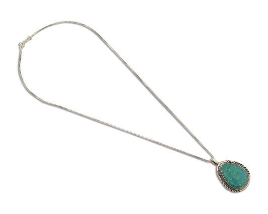 Navajo Necklace 925 Silver Natural Blue Turquoise Native American Artist C.80's