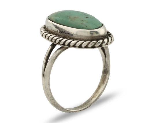 Navajo Ring 925 Silver Kingman Turquoise Artist Signed M Montoya C.80's