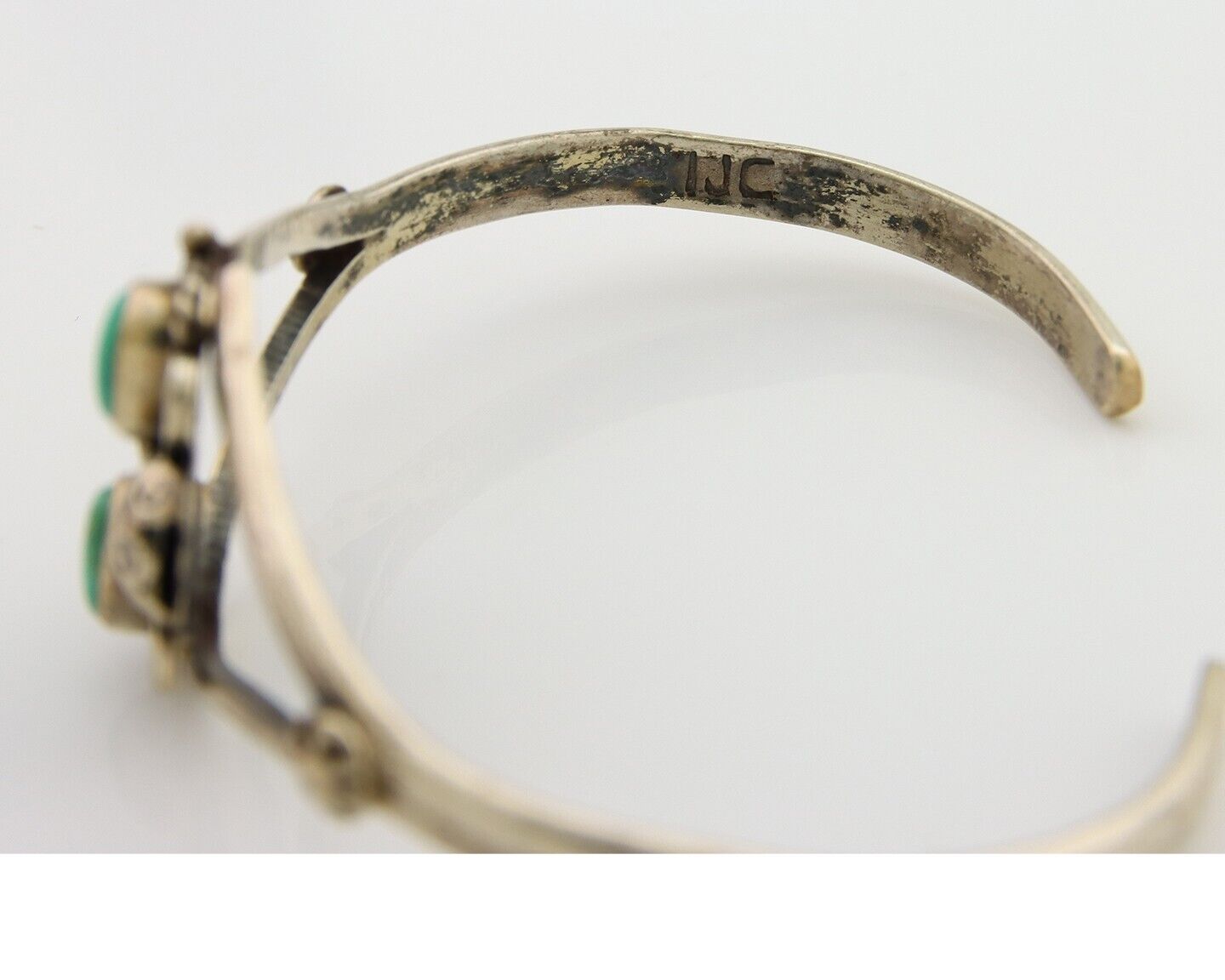 Navajo Bracelet 925 Silver Cuff Turquoise Handmade Native Artist C.80's