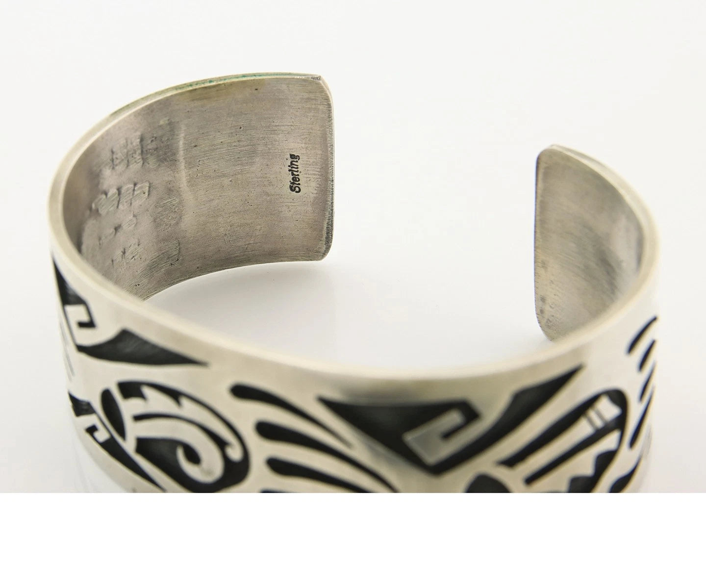Navajo Cuff Bracelet Sterling Silver Handmade Vintage Native Artist