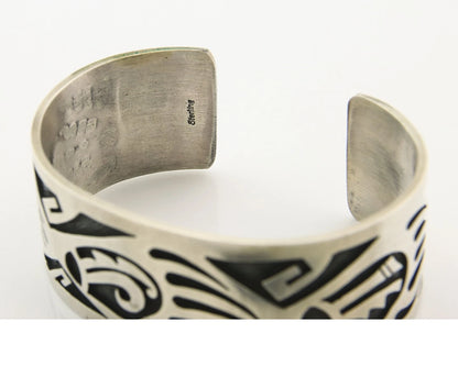 Navajo Cuff Bracelet Sterling Silver Handmade Vintage Native Artist