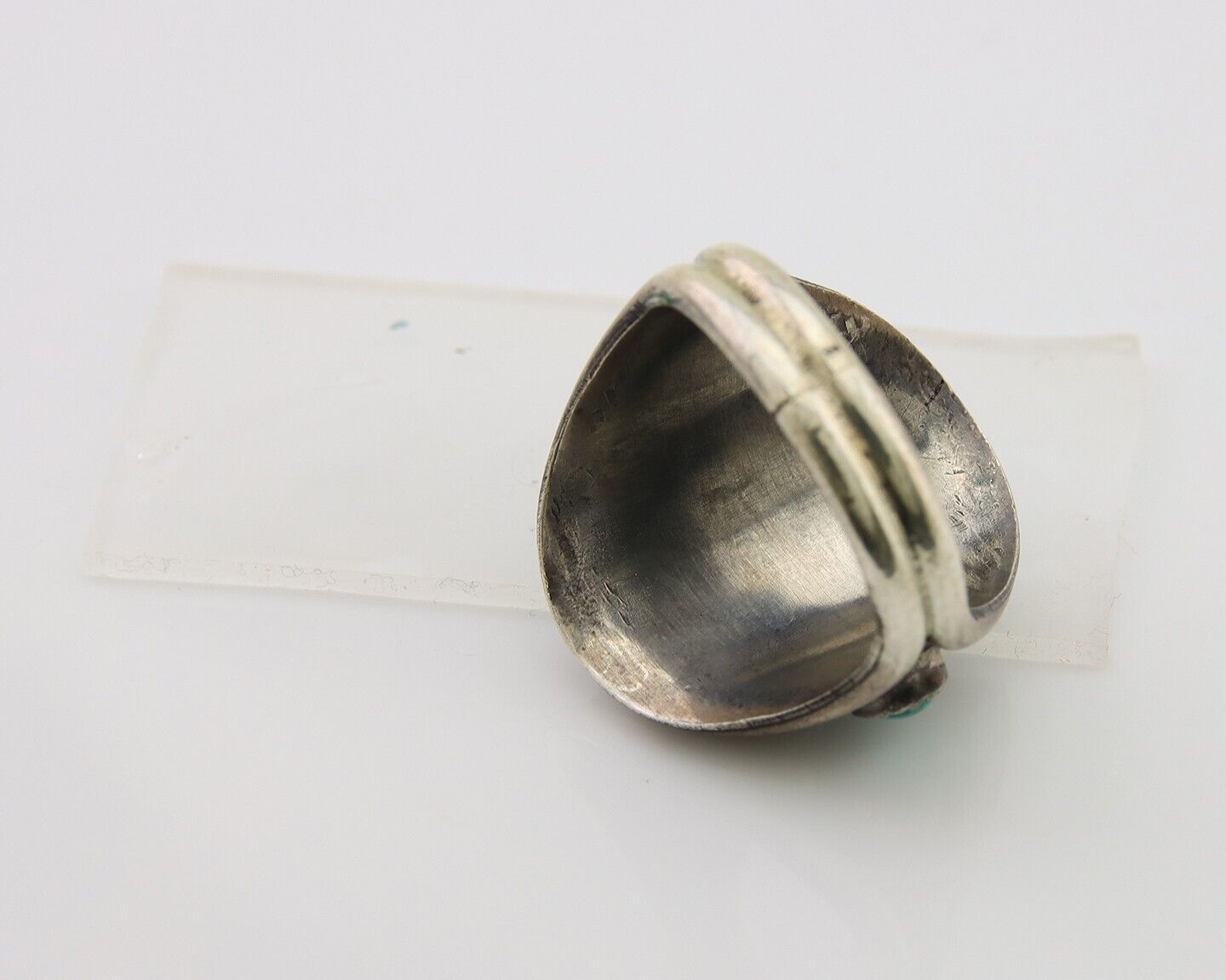 Navajo Ring 925 Sterling Silver Turquoise Artist IJC C.80's Men Size 12.5