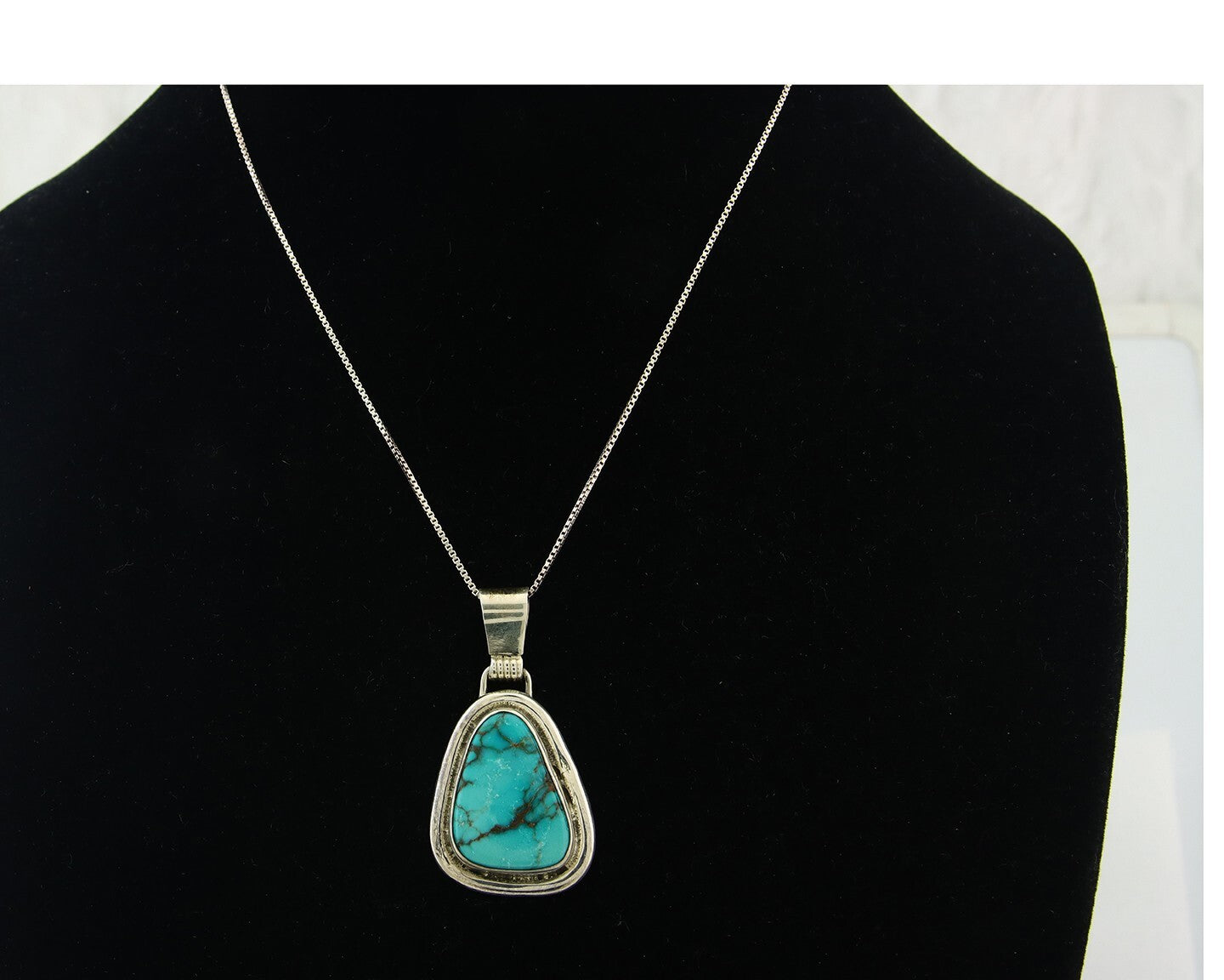 Navajo Sterling Silver Necklace Turquoise Authentic Vintage Artist Signed