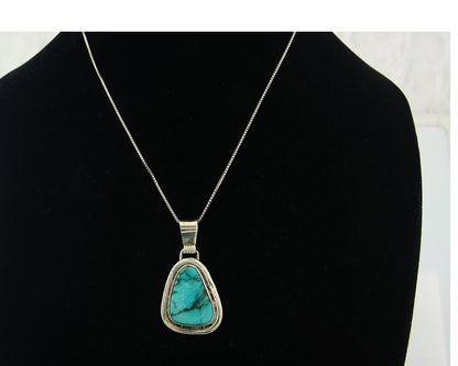 Navajo Sterling Silver Necklace Turquoise Authentic Vintage Artist Signed