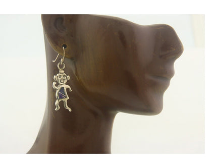 Navajo Earrings 925 Silver Natural Sugilite, Charoite Native American Artist C80