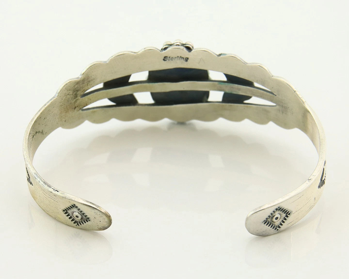 Navajo Cuff Bracelet Sterling Silver Turquoise Handmade Vintage Native Artist
