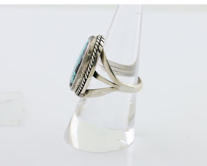 Navajo Ring 925 Silver Turquoise Native American Artist Size 7.75 C.80's