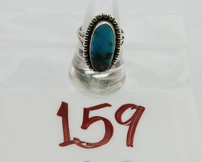 Navajo Shield Ring 925 Silver Arizona Turquoise Native Artist C.80's
