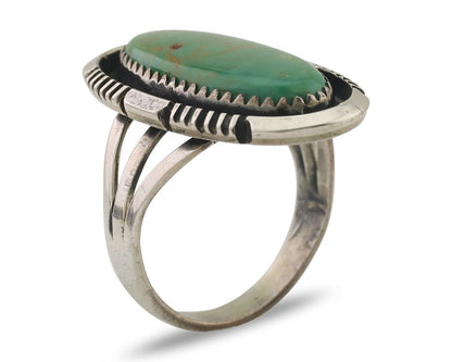 Navajo Ring 925 Silver Natural Turquoise Artist Signed William Denetdale C.80's