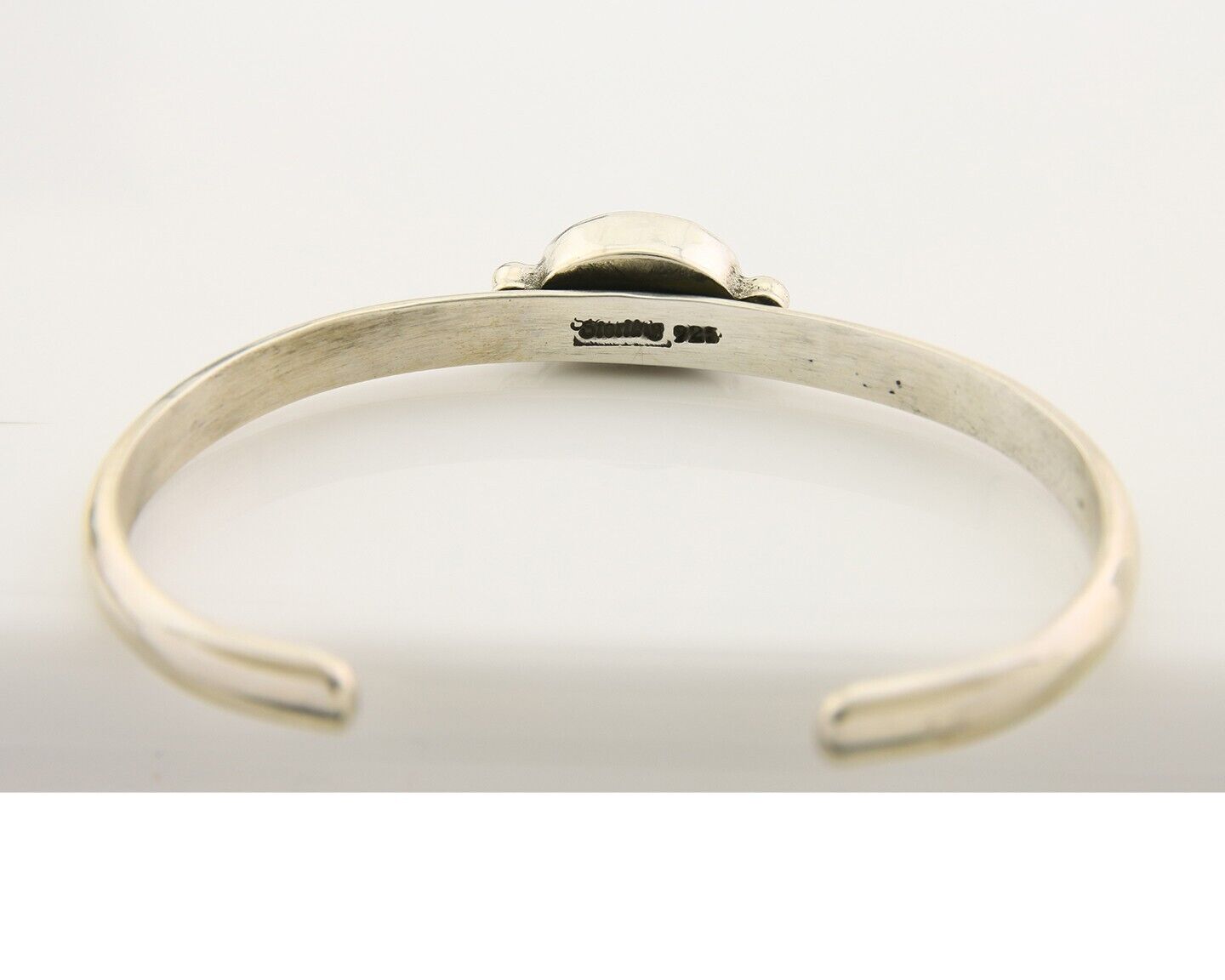 Navajo Bracelet .925 Silver Mediterranean Red Coral Cuff Native Artist C.80's