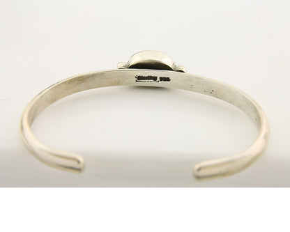 Navajo Bracelet .925 Silver Mediterranean Red Coral Cuff Native Artist C.80's