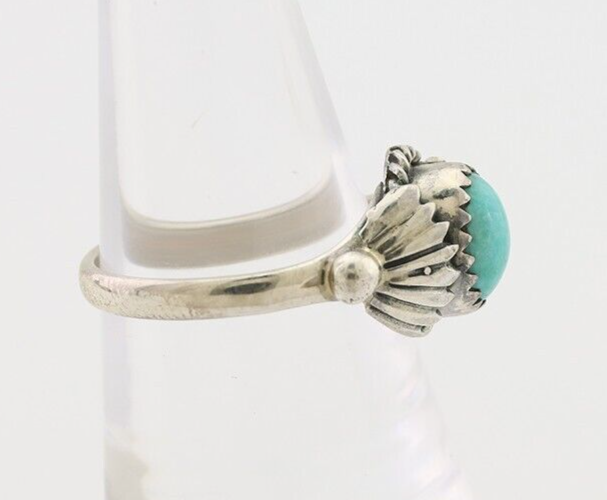 Navajo Ring 925 Silver Kingman Turquoise Native American Artist Made In 1985