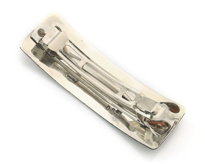 Vintage Navajo Barrette 925 Sterling Silver Hand Stamped Signed DB