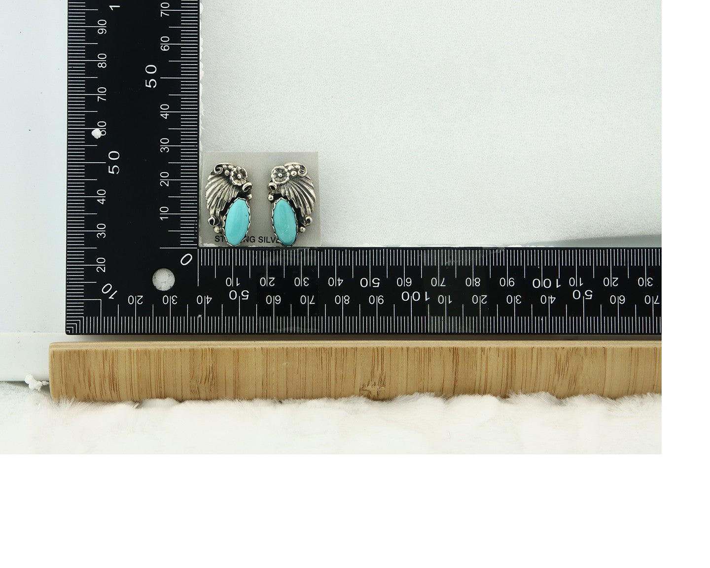 Navajo Earrings Sterling Silver Natural Turquoise Vintage Authentic