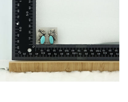Navajo Earrings Sterling Silver Natural Turquoise Vintage Authentic
