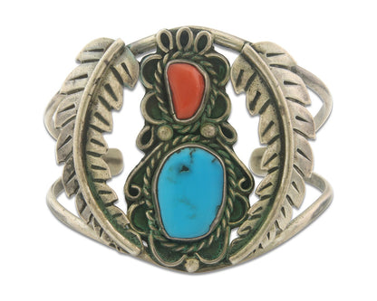 Vintage Navajo Bracelet 925 Silver Handmade Authentic Gemstone Traditional