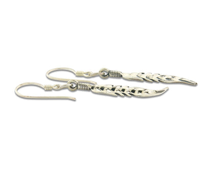 Navajo Feather Earrings Sterling Silver Dangle Vintage Authentic Signed Masha
