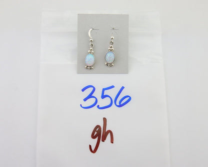 Navajo Dangle Earrings 925 Silver Natural Opal Artist Signed Montoya C.80's