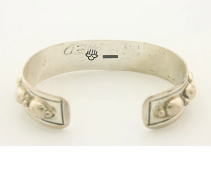 Navajo Cuff Bracelet Sterling Silver Vintage Native Artist Signed Rain Cloud