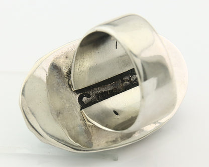 Vintage Navajo Ring 925 Sterling Silver Turquoise Signed C Montoya Size 8.25