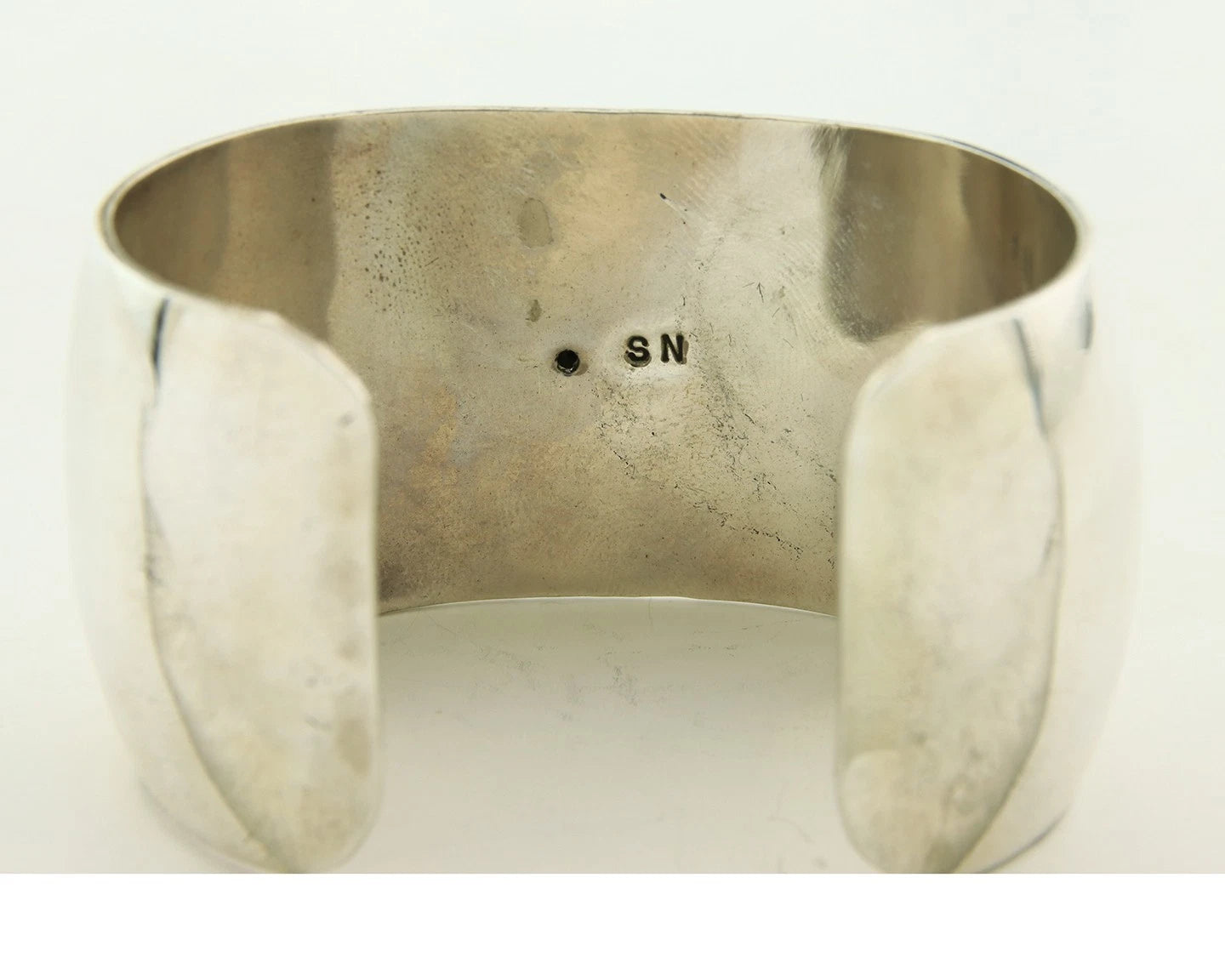 Navajo Cuff Bracelet Sterling Silver Vintage Handmade Signed NS