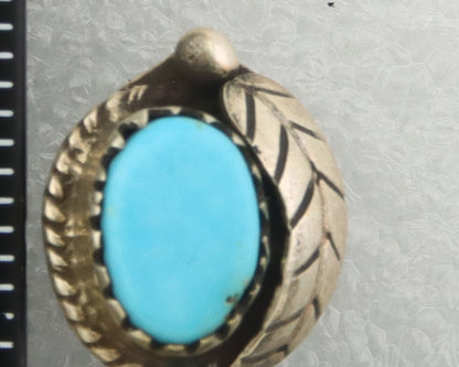 Navajo Earrings 925 Silver Natural Turquoise Native American Artist C.80's