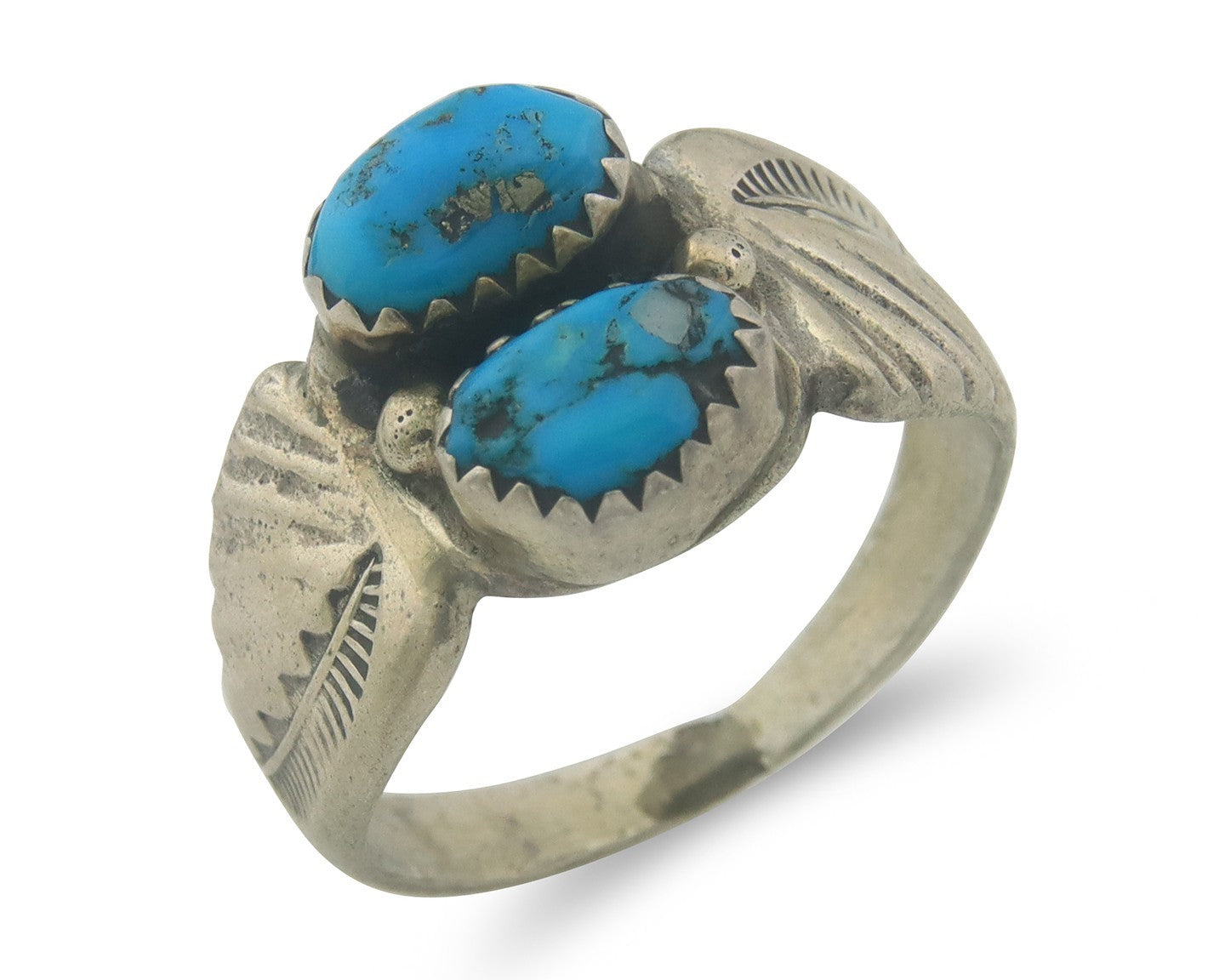 Navajo Ring Sterling Silver Authentic Vintage Turquoise Size 9.5