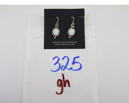 Navajo Dangle Earrings 925 Silver Natural Opal Native Artist C.80's