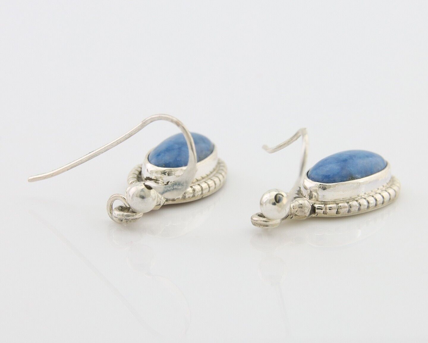 Navajo Dangle Earrings 925 Silver Natural Denim Lapis Signed Melissa Yazzie C80s