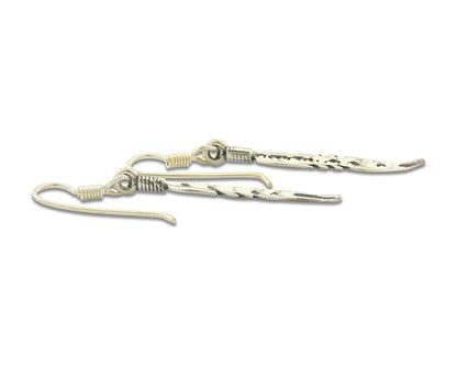 Navajo Feather Earrings Sterling Silver Dangle Vintage Authentic Signed Masha