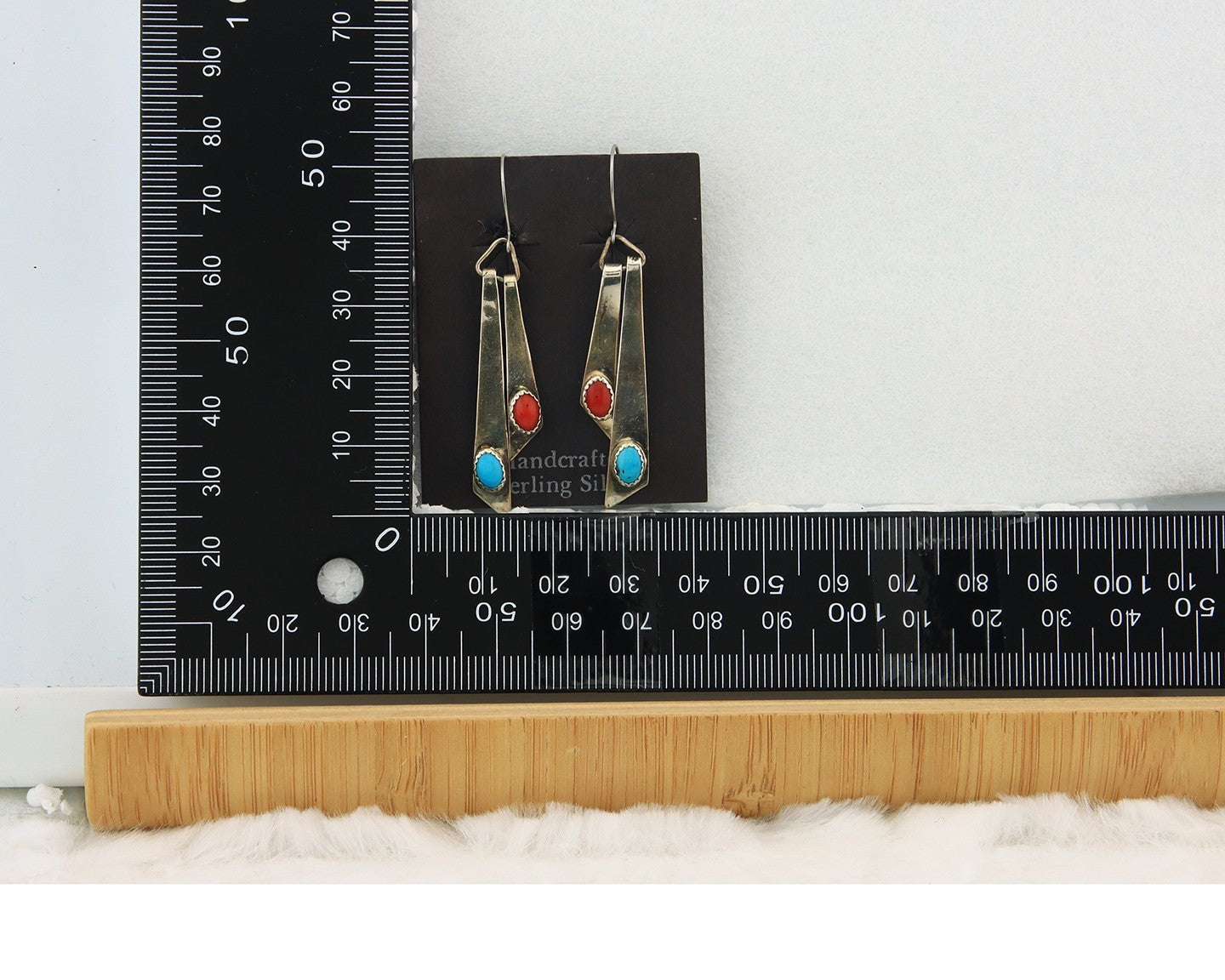Navajo Earrings Sterling Silver Turquoise Vintage Handmade Dangle