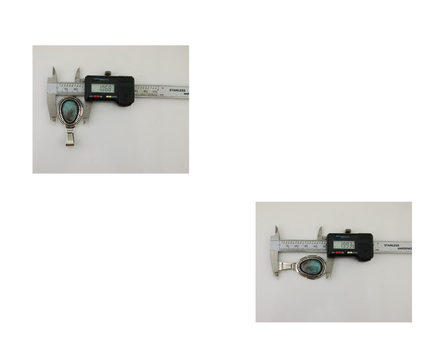 Navajo Pendant 925 Silver Natural Turquoise Artist Signed Lidia Begay C.80's