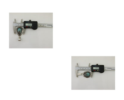 Navajo Pendant 925 Silver Natural Turquoise Artist Signed Lidia Begay C.80's