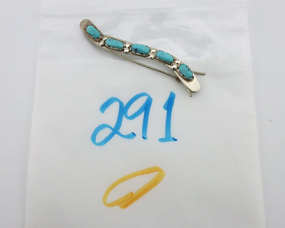 Women's Zuni Hair Clip Barrette 925 Silver Blue Turquoise Signed B&N NASTACIO