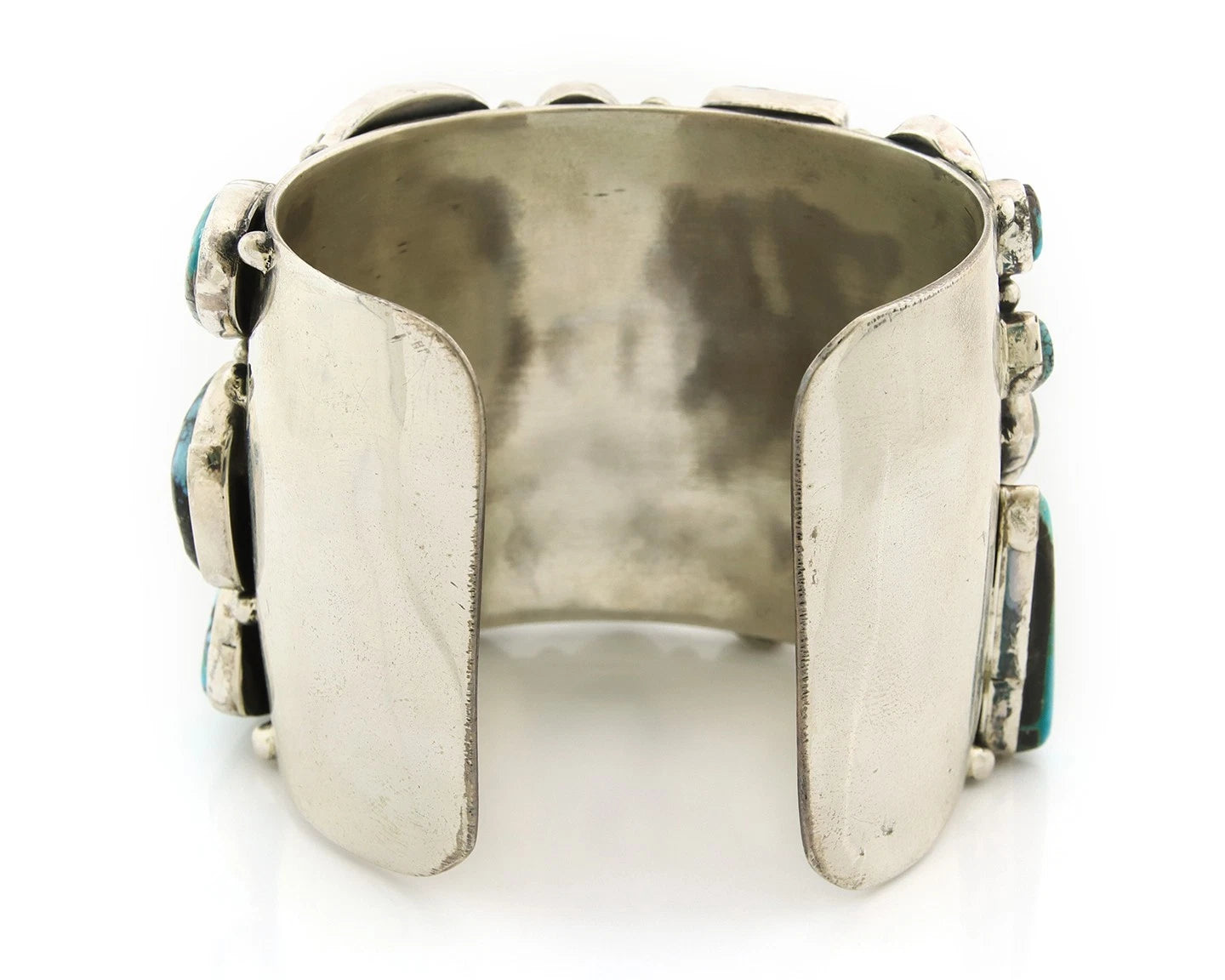 Navajo Cuff Bracelet Sterling Silver Bisbee Turquoise Vintage Handmade