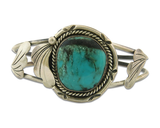 Vintage Navajo Bracelet 925 Silver Turquoise Handmade Authentic Signed AE
