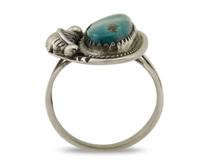 Navajo Ring 925 Silver Natural Blue Turquoise Native American Artist C.80's