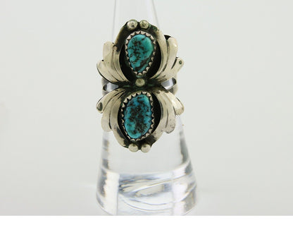 Navajo Ring 925 Silver Sea Foam Turquoise Native American Artist C.80's