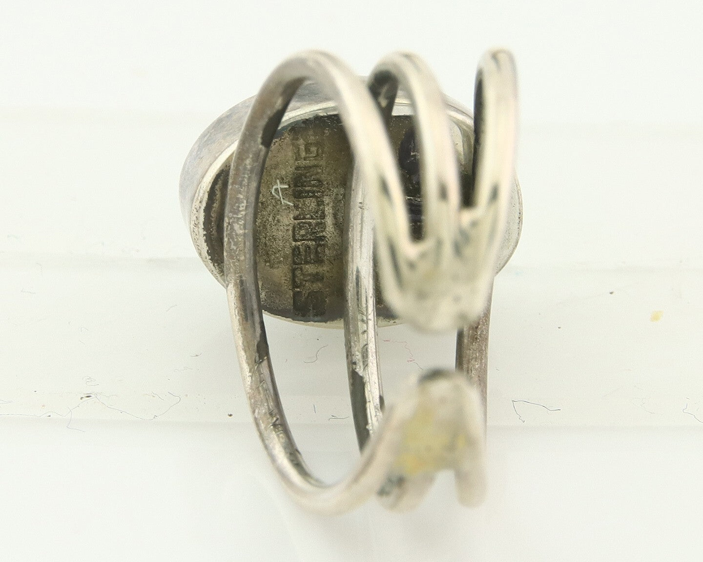 Vintage Navajo Ring Sterling Natural Gemstone Native Artist Size 6.5