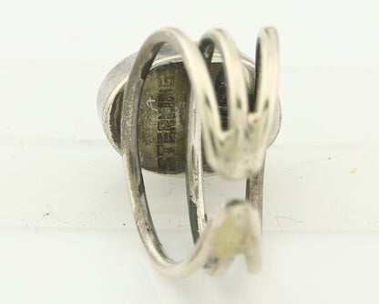 Vintage Navajo Ring Sterling Natural Gemstone Native Artist Size 6.5