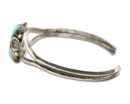 Vintage Navajo Bracelet 925 Silver Turquoise Tranditional Handmade Signed K