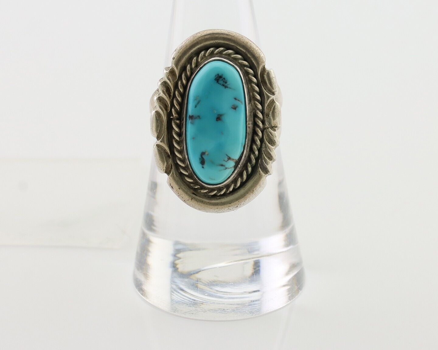 Navajo Turquoise Ring 925 Silver Handmade Native American Artist C.80's